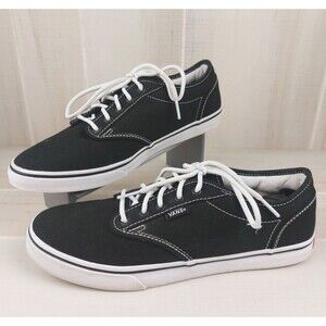 Vans Women’s 9 Off The Wall Skateboard Lace Up Low Sneakers Black TC9R